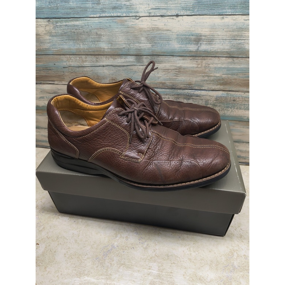 Johnston Murphy Mens Sz 10 M Shuler 20-7223 Brown Leather Bicycle Toe Shoes JM